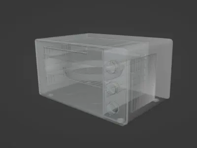 Microwave with 3 modes Low-poly 3D model