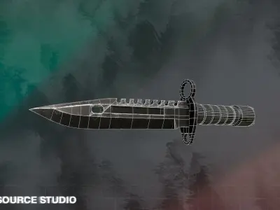 Bayonet M9 LowPoly Game-Ready Soutsource Studio Low-poly 3D model