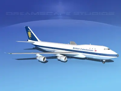 Boeing 747-100 British Caledonian 3D model