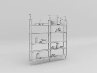 Decorative Shelves with Decoration Free 3D model