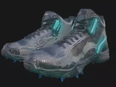 Cyberpunk Tactical Boots - Camo Sci-Fi Military Shoes Low-poly 3D model