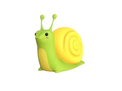 Cartoon Snail v007 - 3D Model Low Poly Low-poly 3D model