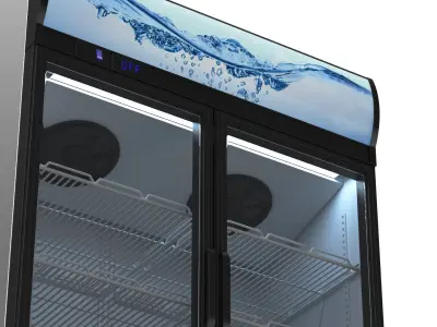 Detailed Commercial Fridge 3D model