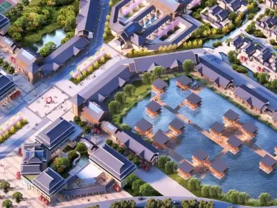 Contemporary Waterfront Masterplan 3D model