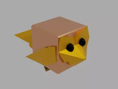 low poly bird in blender Free low-poly 3D model
