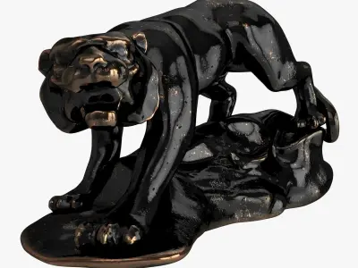 Bronze Sculpture of Tiger 3D model