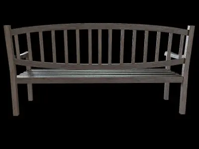 Bench02 wooden bench Low-poly 3D model