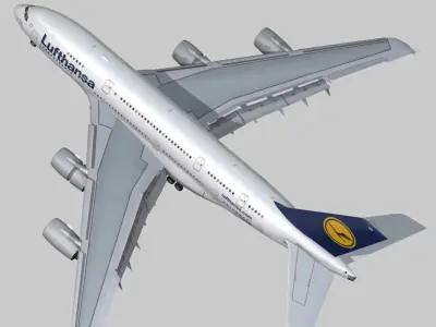 Airbus 380-8 Lufthansa Low-poly 3D model
