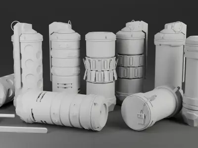 Sci-Fi Grenade Pack Low-poly 3D model