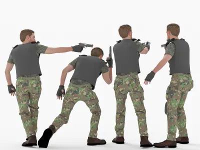 Mercenary Character - Tactical Low-poly 3D model