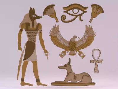 Egyptian Symbols - 040 Low-poly 3D model