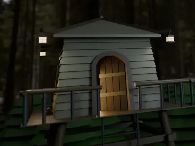 low poly watchtower Free 3D print model