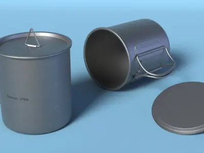 Camping Titanium Mug 3D model