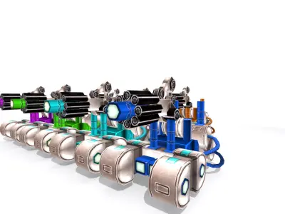 Future gunner collection Low-poly 3D model