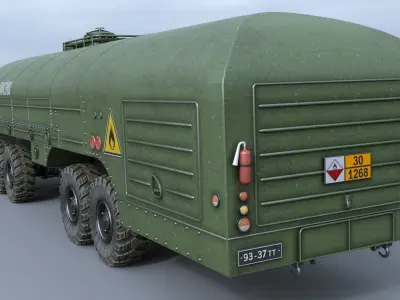 KRAZ-258B-TZ22 military tanker truck 3D model
