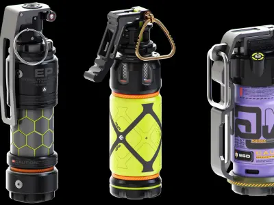 Sci-Fi Grenades Set Kitbash  3D model