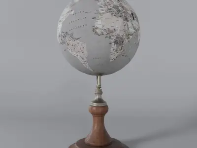 Globe World Map-vintage table globe Low-poly 3D model