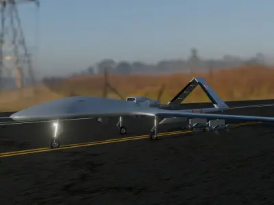 DRONE Bayraktar TB3 Low-poly 3D model