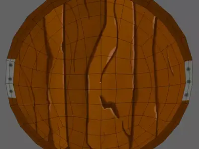 Wooden shield Low-poly 3D model
