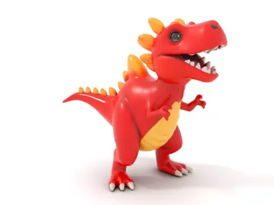 Playful Cartoon Dinosaur Model Pack Low-poly 3D model