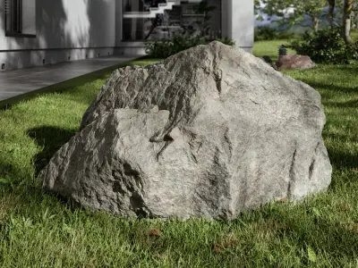  Cool Toned Lightly Ridged Low Large Rock Boulder Model 