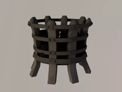 fire basket Low-poly 3D model