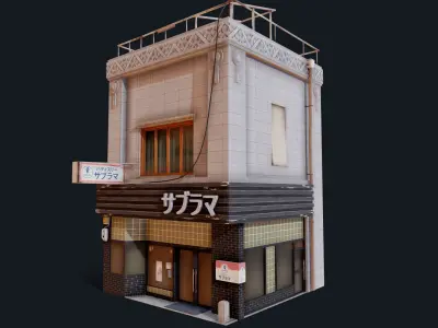 Japanese Style Shop Low-poly 3D model