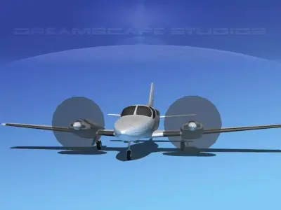 Cessna 402 Businessliner SS Low-poly 3D model