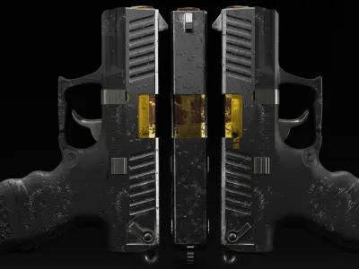 Walter P22 Old Rusty Gun 3D Model 3D model