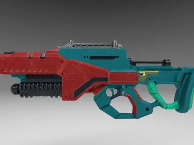 Sci-Fi Rifle Gun - Low poly Low-poly 3D model