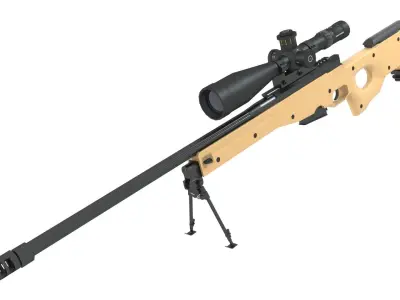 AWP AWM Sniper rifle 3D model LOW POLY Low-poly 3D model