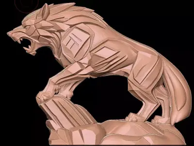 Wolff Free low-poly 3D model