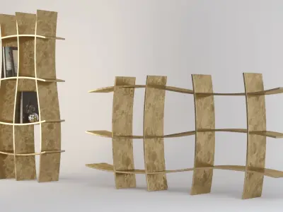 Bookcase Rack - Gold Leaf Free 3D model