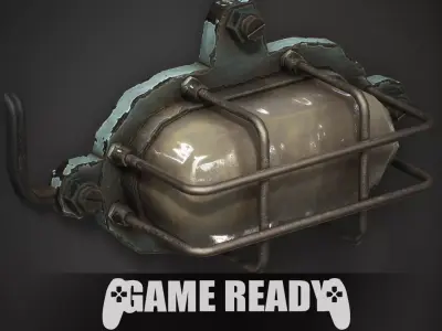 Bunker Wall Lamp - PBR Game Ready Low-poly 3D model