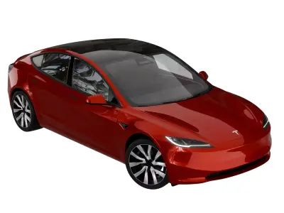 Tesla Model 3 2024 Free low-poly 3D model