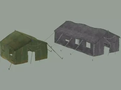Military Camp Tent Low-Poly 3D Model Low-poly 3D model