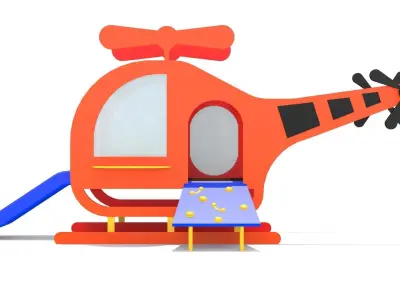 Helicopter Playground Low-poly 3D model