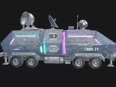 Sci-Fi Radar Rover Truck Low-poly 3D model
