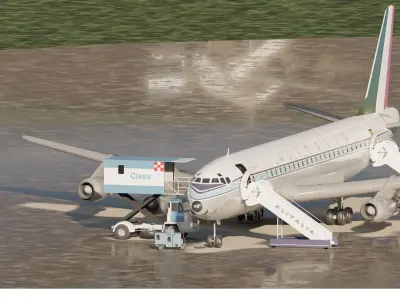 Douglas DC-8-43 and Sud Aviation CARAVELLE 3D model