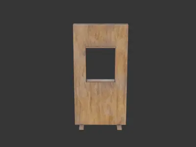 Plywood booth Low-poly 3D model