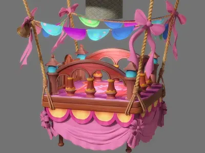 Cartoon Hot Air Balloon 3D model