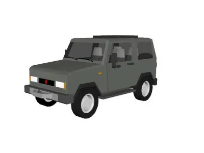Mini Jeep Low-poly 3D model