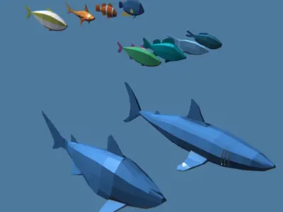 Fish Pack Low-poly 3D model