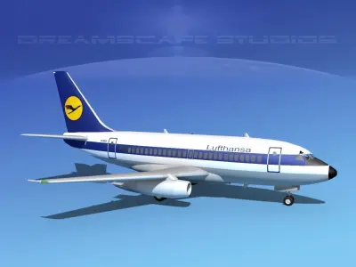 Boeing 737-100 Lufthansa 3D model