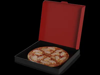 Pasties dumplings and pizzas BBQ Chicken Pizza 3D model