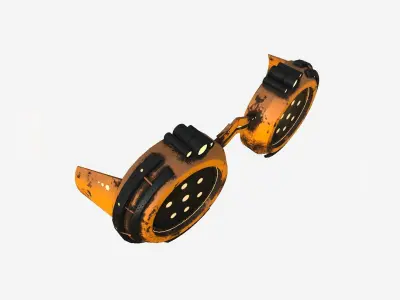 SciFi Glasses G07 Orange Dirt - Character Design Fashion Free low-poly 3D model