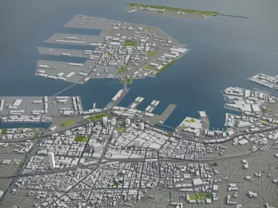 Kobe - city and surroundings 3D model