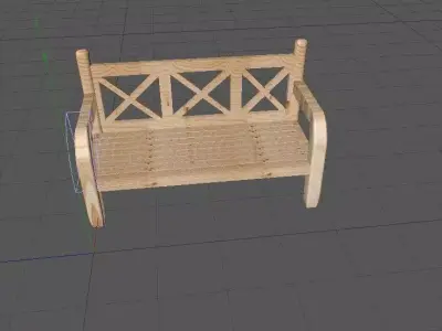 Wooden bench modern for outside Free 3D model