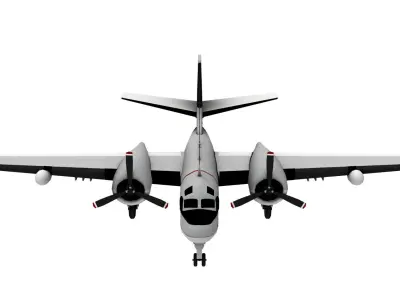 Lowpoly S-2 Tracker Airplane 3D Model Low-poly 3D model