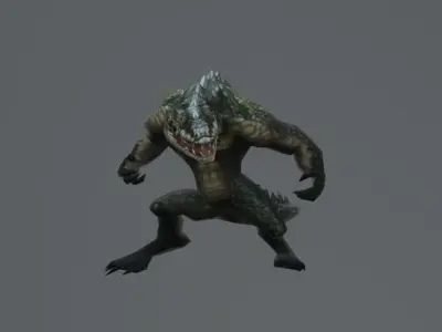 Crocodile Monster Low Poly Low-poly 3D model